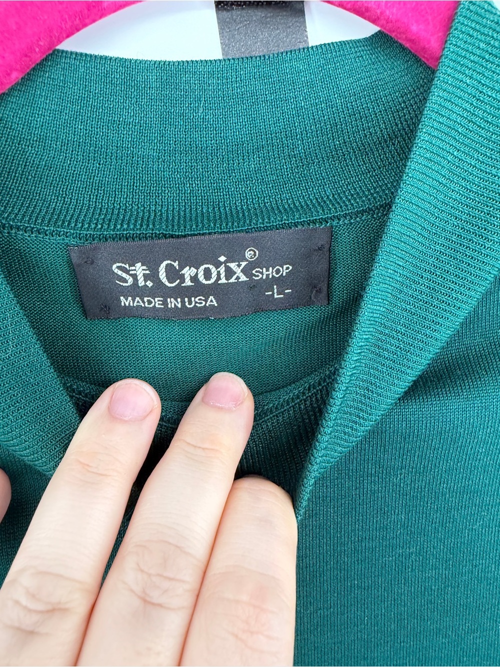 St. Croix Grandpacore Quiet Luxury Preppy Crewneck Sweater in Green SzL - Picture 2 of 11